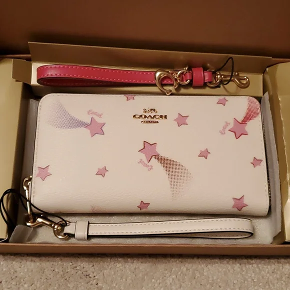 Coach Boxed Long Zip Around Wallet with Disco Star Print C7351 NWT - Picture 4 of 5